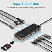 Promate Primhub-Go 9 in 1 Type-C USB Hub Black