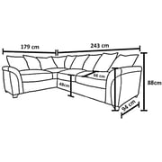 Galaxy Design Calypso Corner Sofa Wood & Velvet Galaxy Design Calypso Corner Sofa Wood & Velvet