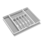 Madesmart Expandable Silverware Tray-White | Classic Collection | 8-Compartments | Icons To Help Sort Flatware, Cutlery, Utensils | Soft-Grip Lining | Bpa-Free Madesmart Expandable Silverware Tray-White | Classic Collection | 8-Compartments | Icons To Help Sort Flatware, Cutlery, Utensils | Soft-Grip Lining | Bpa-Free