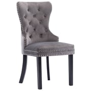 vidaXL Dining Chairs 6 pcs Grey Velvet vidaXL Dining Chairs 6 pcs Grey Velvet