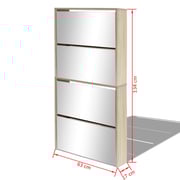 vidaXL Shoe Cabinet 4-Layer Mirror Oak 63x17x134 cm vidaXL Shoe Cabinet 4-Layer Mirror Oak 63x17x134 cm