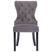vidaXL Dining Chairs 6 pcs Grey Velvet vidaXL Dining Chairs 6 pcs Grey Velvet
