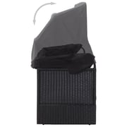 Vidaxl Outdoor Sofa Bed With Canopy Poly Rattan Black Vidaxl Outdoor Sofa Bed With Canopy Poly Rattan Black