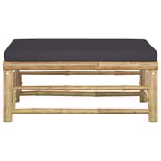 Vidaxl Garden Footrest With Dark Grey Cushion Bamboo Vidaxl Garden Footrest With Dark Grey Cushion Bamboo