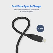 Powerology Iphone Charging Cable Apple Mfi Certified Braided Usb-a To Lightning Cable - 1.2 Meter Black Powerology Iphone Charging Cable Apple Mfi Certified Braided Usb-a To Lightning Cable - 1.2 Meter Black