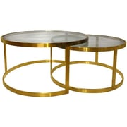 Magda Coffee Table Set Of 2 Gold 80*80*40 cm | 70*70*36 cm Magda Coffee Table Set Of 2 Gold 80*80*40 cm | 70*70*36 cm