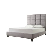 Luxurious Classic High-Profile Upholstered Bed Queen without Mattress Grey