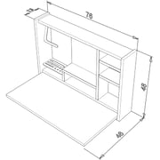 Home Canvas Mingitav Leeta Folding Dressing Table Wall Mount Easy to Fix, without light - White