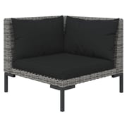 vidaXL 7 Piece Garden Lounge Set with Cushions Poly Rattan Dark Grey vidaXL 7 Piece Garden Lounge Set with Cushions Poly Rattan Dark Grey