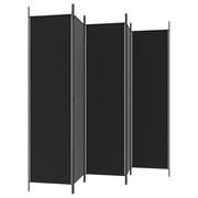 vidaXL 5-Panel Room Divider Black 250x200 cm Fabric vidaXL 5-Panel Room Divider Black 250x200 cm Fabric