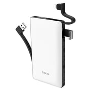 Hoco Ample Energy Power Bank 10000mAh With Built In Lightning Cable - White Hoco Ample Energy Power Bank 10000mAh With Built In Lightning Cable - White