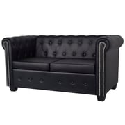 Vidaxl Chesterfield 2-seater Artificial Leather Black Vidaxl Chesterfield 2-seater Artificial Leather Black