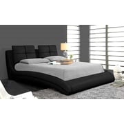 Upholstered Curved Bed Frame King With Mattress Black