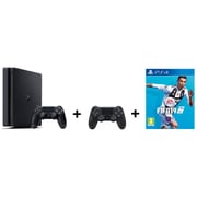 Sony PS4 Slim Gaming Console 500GB Black + Extra Controller + FIFA 19 Game Sony PS4 Slim Gaming Console 500GB Black + Extra Controller + FIFA 19 Game