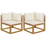 Vidaxl Sectional Corner Sofas 2 Pcs With Cushions Cream White