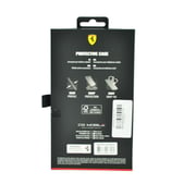Ferrari Gradient Pc/Tpu Case With Allover Scuderia & Dyed Bumper For Iphone 14 Pro Black