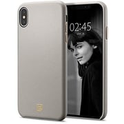 Spigen Iphone Xs Max La Manon Calin Cover/case - Oatmeal Beige - Premium Pu Leather Spigen Iphone Xs Max La Manon Calin Cover/case - Oatmeal Beige - Premium Pu Leather