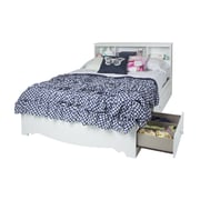 Reevo Full Mates Bed with Bookcase Headboard Queen Bed without Mattress White Reevo Full Mates Bed with Bookcase Headboard Queen Bed without Mattress White