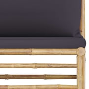 Vidaxl 3 Piece Garden Lounge Set With Dark Grey Cushions Bamboo Vidaxl 3 Piece Garden Lounge Set With Dark Grey Cushions Bamboo