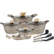 DMS® 16 Piece Induction Cookware Cooking Set Pots Casserole Pan Soup Pot with Glass Lid 3 Kitchen Utensils 4 Pieces Removable silicone handles Marbel coating dishwasher safe TSK5016CMP DMS® 16 Piece Induction Cookware Cooking Set Pots Casserole Pan Soup Pot with Glass Lid 3 Kitchen Utensils 4 Pieces Removable silicone handles Marbel coating dishwasher safe TSK5016CMP