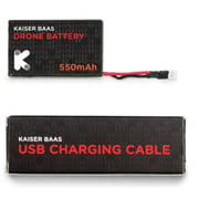 Kaiser Baas Alpha Drone Rechargeable Replacement Battery Pack 550 mAh Lithium-Ion, add on, Spare Battery On the Go for Longer Flight and Playing Time - Compatible with Kaiser Baas Alpha Drone - Black