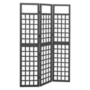 Vidaxl 3-panel Room Divider/trellis Solid Fir Wood Black 121x180 Cm Vidaxl 3-panel Room Divider/trellis Solid Fir Wood Black 121x180 Cm