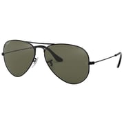 RayBan RB3025-002/58-62 Aviator Black Polarized Unisex Sunglasses RayBan RB3025-002/58-62 Aviator Black Polarized Unisex Sunglasses