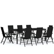 vidaXL 9 Piece Garden Dining Set Black vidaXL 9 Piece Garden Dining Set Black