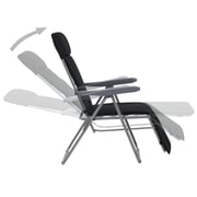 vidaXL Folding Garden Chairs with Cushions 2 pcs Black vidaXL Folding Garden Chairs with Cushions 2 pcs Black