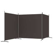 vidaXL 3-Panel Room Divider Brown 525x180 cm Fabric vidaXL 3-Panel Room Divider Brown 525x180 cm Fabric