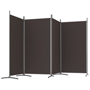 vidaXL 4-Panel Room Divider Brown 346x180 cm Fabric vidaXL 4-Panel Room Divider Brown 346x180 cm Fabric
