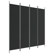 vidaXL 4-Panel Room Divider Black 200x200 cm Fabric vidaXL 4-Panel Room Divider Black 200x200 cm Fabric