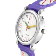 Bling Jewelry Time Teacher 3D Sports Skater Baseball Wrist Watch For Teen Purple Silicone Wristband White Dial Bling Jewelry Time Teacher 3D Sports Skater Baseball Wrist Watch For Teen Purple Silicone Wristband White Dial