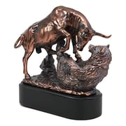 Resin Charging Bull Trouncing Bear Statue With Pedestal Base Brown/Bronze/Black 7.5x9.5x8.75inch Resin Charging Bull Trouncing Bear Statue With Pedestal Base Brown/Bronze/Black 7.5x9.5x8.75inch