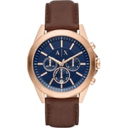 Armani Exchange Drexler Brown Leather Men Watch AX2626 Armani Exchange Drexler Brown Leather Men Watch AX2626