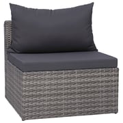 Vidaxl 3 Piece Garden Sofa Set With Cushions Grey Poly Rattan Vidaxl 3 Piece Garden Sofa Set With Cushions Grey Poly Rattan