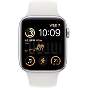 Apple Watch SE GPS + Cellular 44mm Silver Aluminum Case with White Sport Band - Regular Apple Watch SE GPS + Cellular 44mm Silver Aluminum Case with White Sport Band - Regular