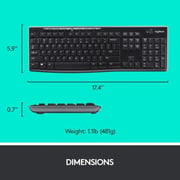 Logitech Wireless Keyboard & Mouse Combo Black + Stereo Headset Bundle