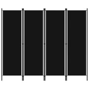 Vidaxl 4-panel Room Divider Black 200x180 Cm Vidaxl 4-panel Room Divider Black 200x180 Cm