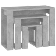 Vidaxl Nesting Tables 3 Pcs Concrete Grey Engineered Wood Vidaxl Nesting Tables 3 Pcs Concrete Grey Engineered Wood