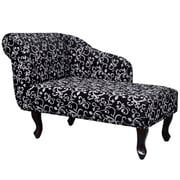 Vidaxl Fabric Chaise Longue With Left Armrest Floral Design Black Vidaxl Fabric Chaise Longue With Left Armrest Floral Design Black