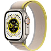 Apple Watch Ultra GPS + Cellular, 49mm Titanium Case with Beige Yellow Trail Loop - Medium/Large