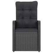 vidaXL 7 Piece Outdoor Dining Set with Cushions Poly Rattan Black vidaXL 7 Piece Outdoor Dining Set with Cushions Poly Rattan Black