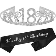 MEANT2TOBE 18Th Birthday Gifts For Girl, 18Th Birthday Tiara And Sash Silver, Happy 18Th Birthday Party Supplies, 18 & Fabulous Glitter Satin Sash And Tiara Birthday Crown For 18Th Birthday Party Supply MEANT2TOBE 18Th Birthday Gifts For Girl, 18Th Birthday Tiara And Sash Silver, Happy 18Th Birthday Party Supplies, 18 & Fabulous Glitter Satin Sash And Tiara Birthday Crown For 18Th Birthday Party Supply