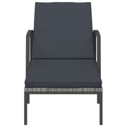 Vidaxl Sun Loungers 2 Pcs With Table Poly Rattan Grey Vidaxl Sun Loungers 2 Pcs With Table Poly Rattan Grey