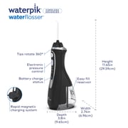 Waterpik Cordless Water Flosser Rechargeable Portable Oral Irrigator For Travel & Home - Cordless Advanced, Wp-562 Black