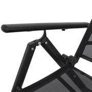 vidaXL Folding Sun Lounger Aluminium Black vidaXL Folding Sun Lounger Aluminium Black