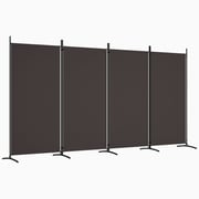 vidaXL 4-Panel Room Divider Brown 346x180 cm Fabric vidaXL 4-Panel Room Divider Brown 346x180 cm Fabric