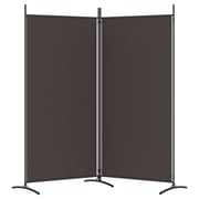 vidaXL 2-Panel Room Divider Brown 175x180 cm Fabric vidaXL 2-Panel Room Divider Brown 175x180 cm Fabric