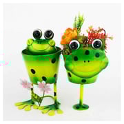 Green Double Frog Planter Pots Green Double Frog Planter Pots